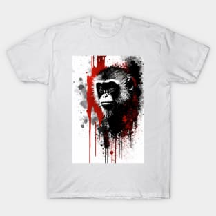 Capuchin Monkey Ink Painting T-Shirt